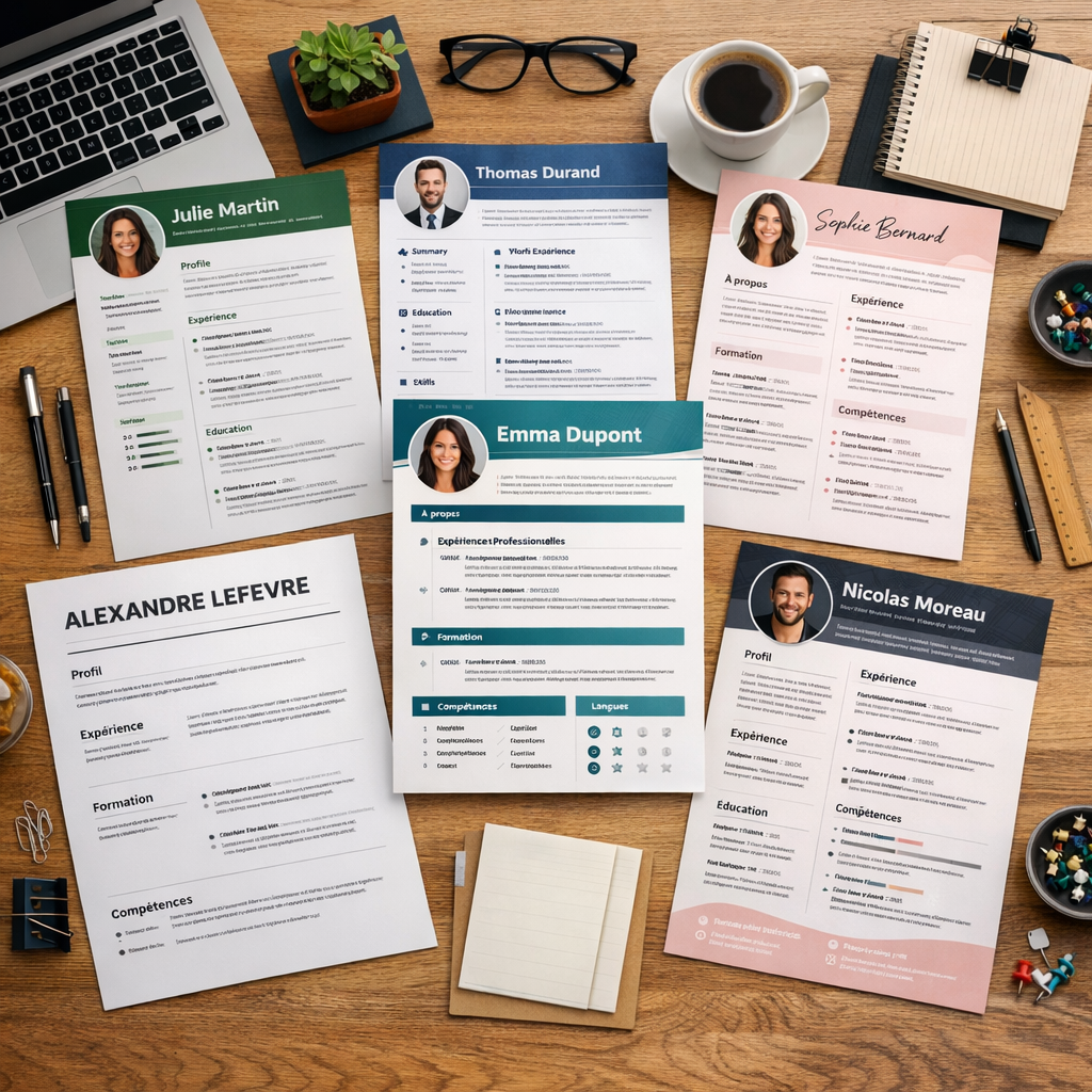 Collection de modèles de CV sur bureau